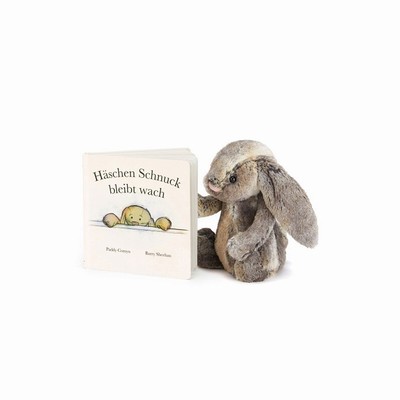 Jellycat Haschen Schnuck Bleibt Wach Buch & Bashful Cottontail Konijn Medium | PF8925061